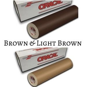 2 Pack 12"x 1 Yard Oracal 651 BROWN & LIGHT BROWN Cricut Hobby Craft Vinyl Decal